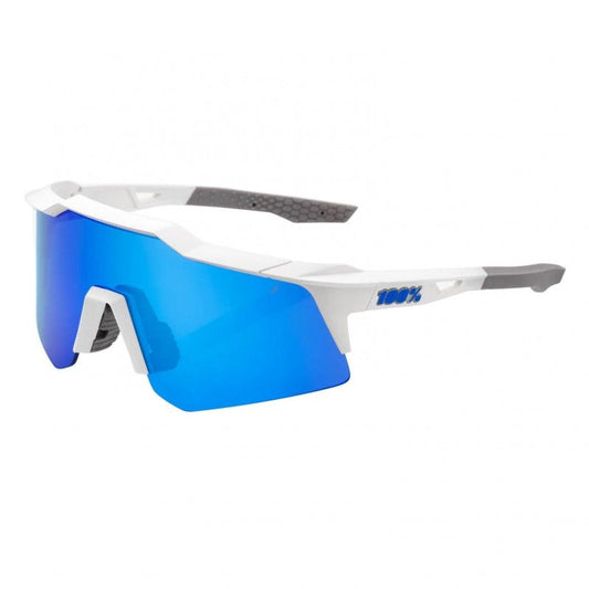 Gafas 100% SPEEDCRAFT SL MATTE WHITE METALLIC BLUE HIPER BLUE MULTILAYER MIRROR LENS